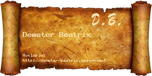 Demeter Beatrix névjegykártya